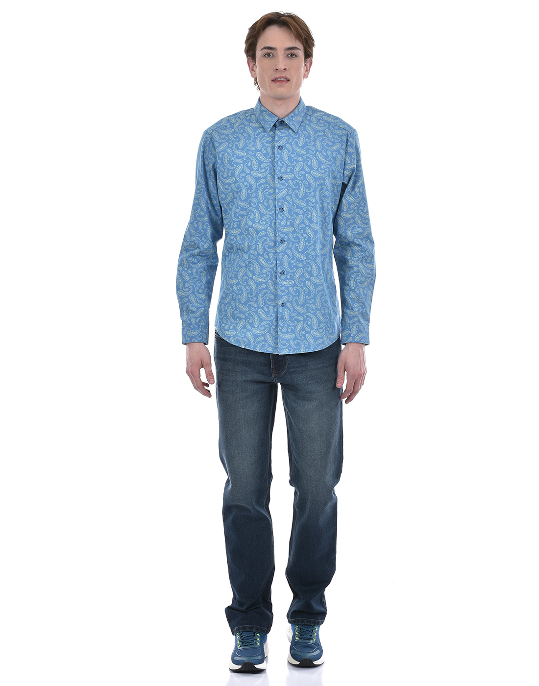 Numero Uno Men Paisley Blue Shirt